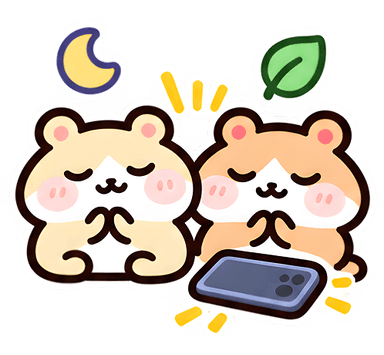 Na and Ni, the Lovemaxx hamsters, next to a locked phone